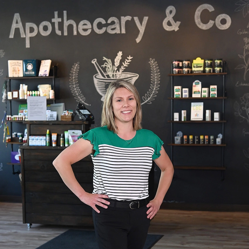 Hillary Howell inside Apothecary & Co.
